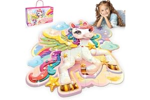 Innofans Unicorn Toys for Girls Age 4-6,48 Piece Unicorn Large Floor Puzzles for Kids Ages 3-5, Toddler Learning Preschool Educational Development Toys Christmas Birthday Gift for Boys Girls