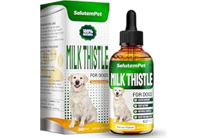 SALUTEMPET Milk Thistle for Dogs | Dog Liver Supplement for All Ages and Breeds | Here is Only Herbal Composition | + Attractive and Super Yummy Bacon Flavor | 2 Oz