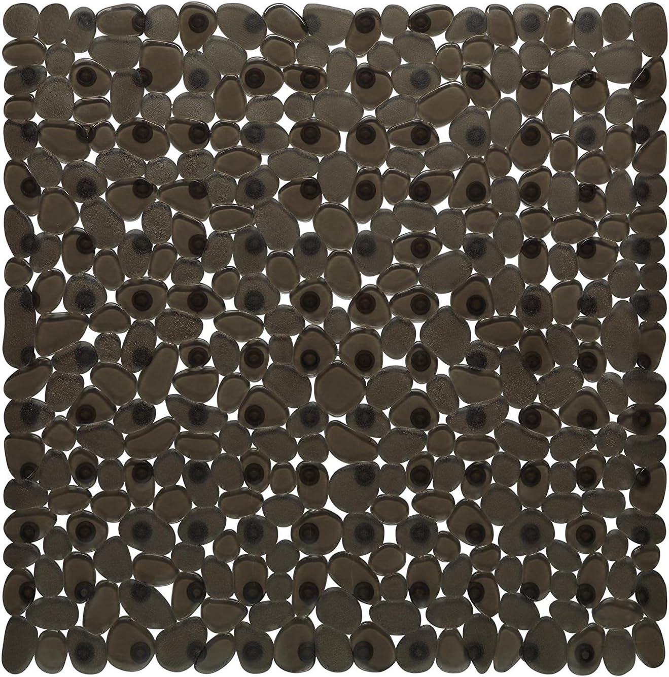 Bathsafe Anti-slip Square Pebbles Shower Mat Extra Large Anti-Bacterial Safety Bath Mat Suction Mat for Shower or Tub,Non-slip Bathtub Mat,54x54CM,Black