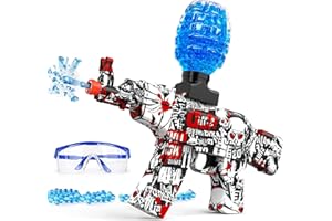 Anstoy Electric Gel Ball Blaster, High-Speed Gelfire Blaster for Orbeez with Eyewear, Splatter Ball Toys for Outdoor Shooting Game Party Gift Ages 14 & Up, Red Sentinel