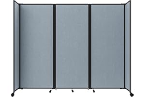 Versare Room Divider 360 Portable Wall Partition | Folding Panels | Large Freestanding Divider | Locking Wheels | Temporary Room Separator