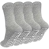 ZAKASA Non Slip Grip Socks - Non Skid Crew Grippy Socks for Men Women Anti Slip Grippers for Elderly Hospital Yoga Pilates