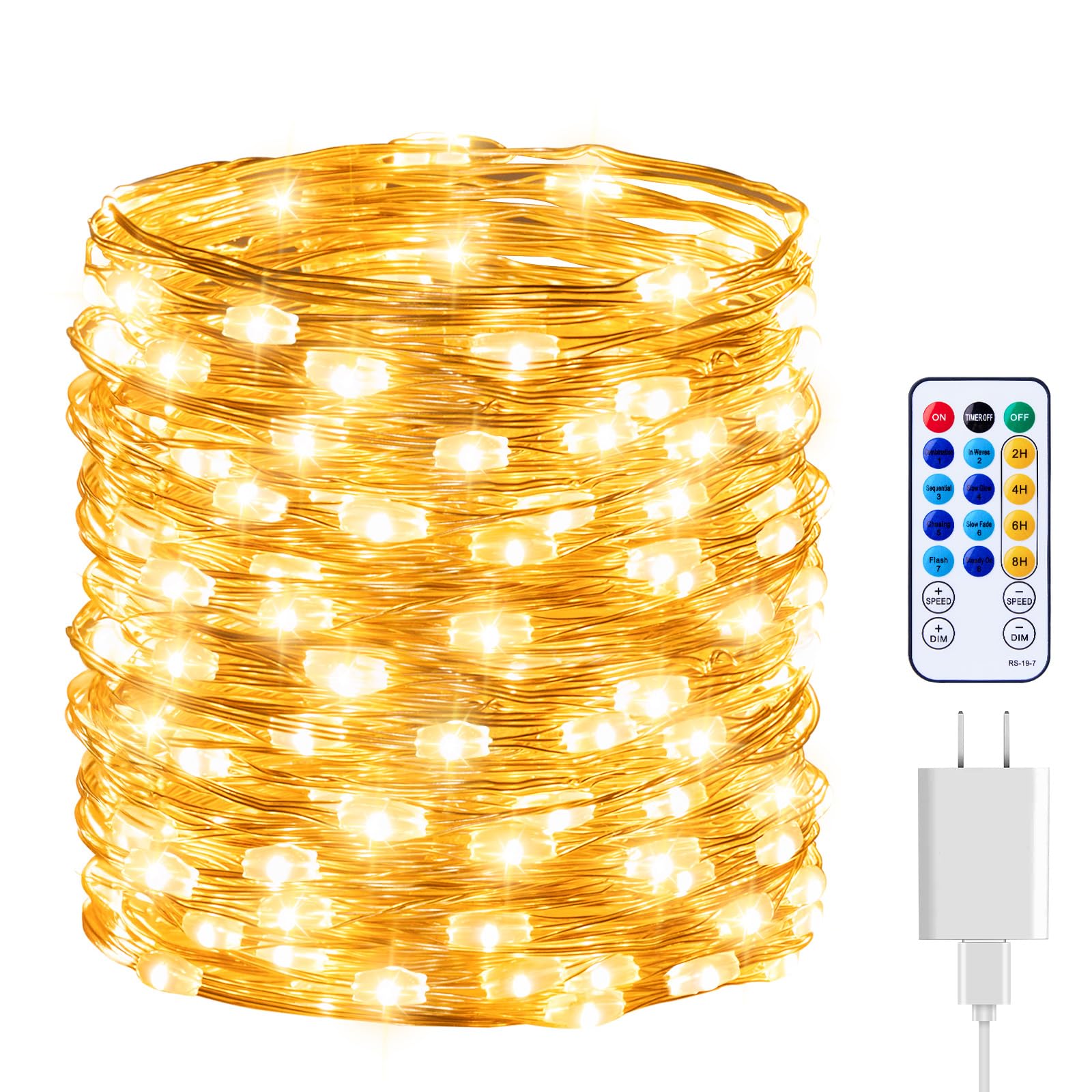 Photo 1 of Minetom Fairy Lights with Remote, 66 Feet 200 Led Firefly String Lights Plug in for Bedroom Home Wall Ceiling Christmas Tree Wreath Craft Wedding Party Indoor Outdoor Decoration, Warm White