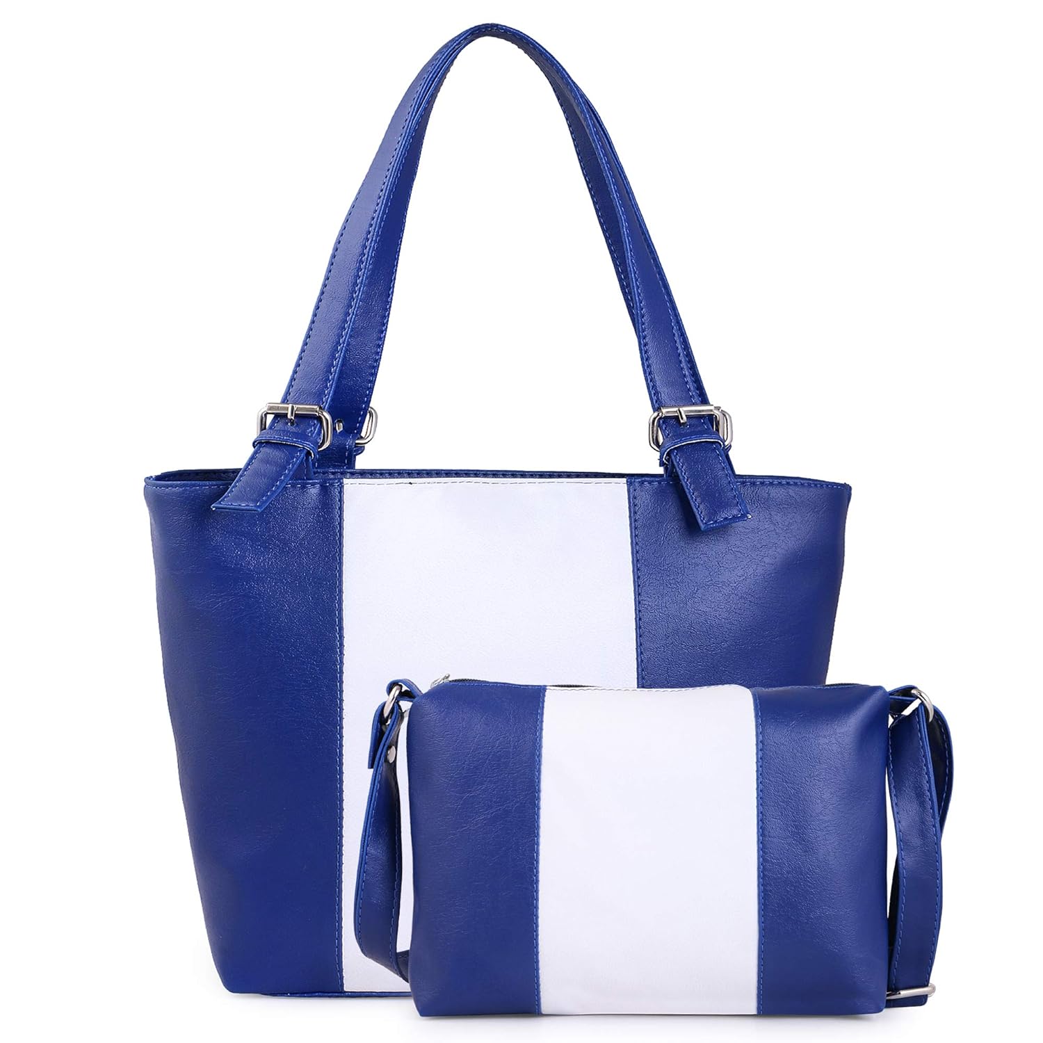 jfc women's leather handbag and sling bag combo(hs-combo-jbr-11-blue)
