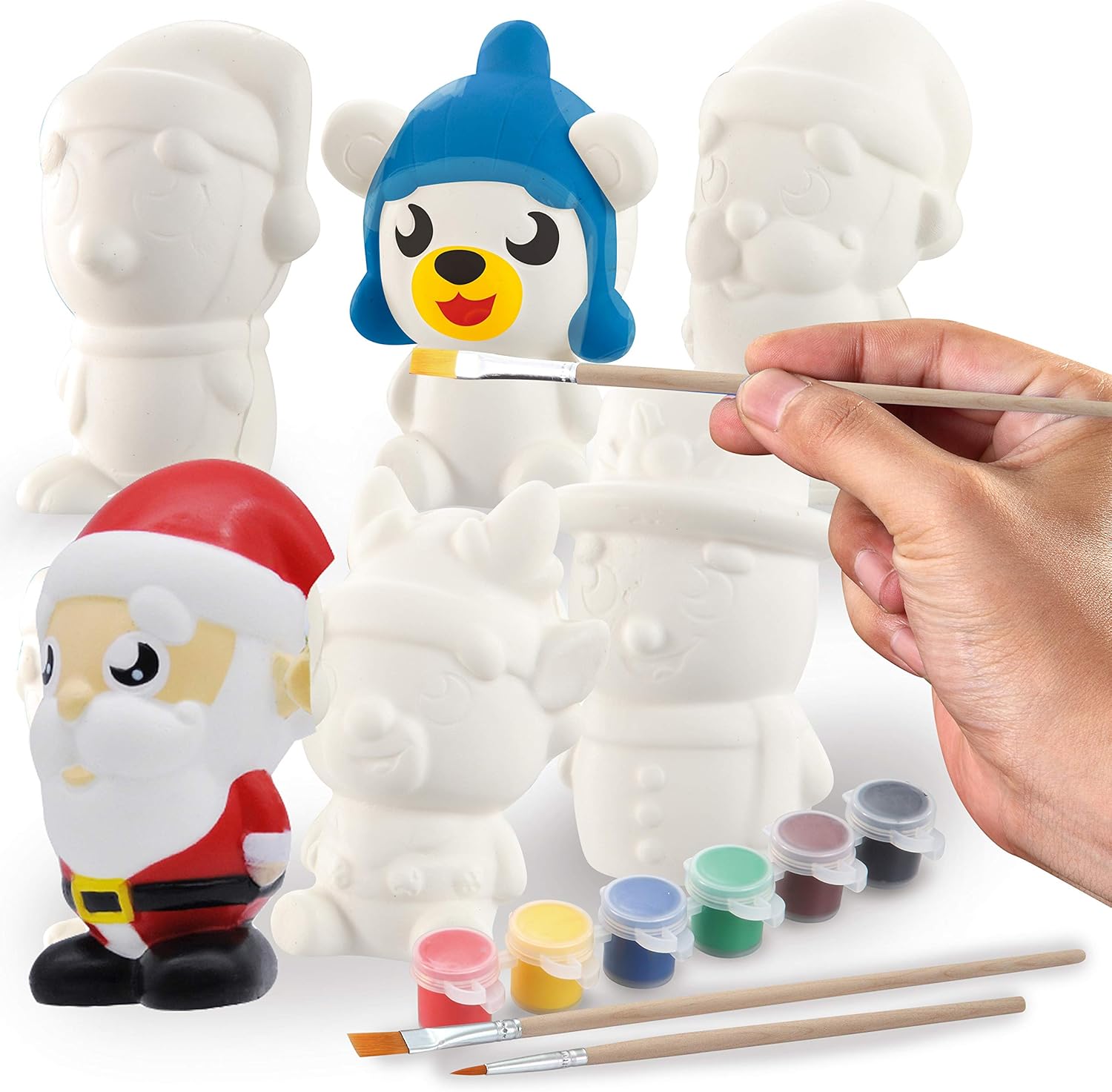 JOYIN Christmas Squishy Coloring Craft Kit Slow Rising with 6 Different Characters