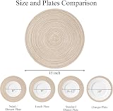 SHACOS Round Placemats Set of 6 38cm Beiges Braided Woven Heat Resistant view 5