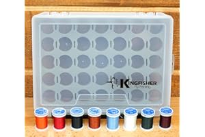Kingfisher Fly Tying Thread Box with Assorted Standard Thread