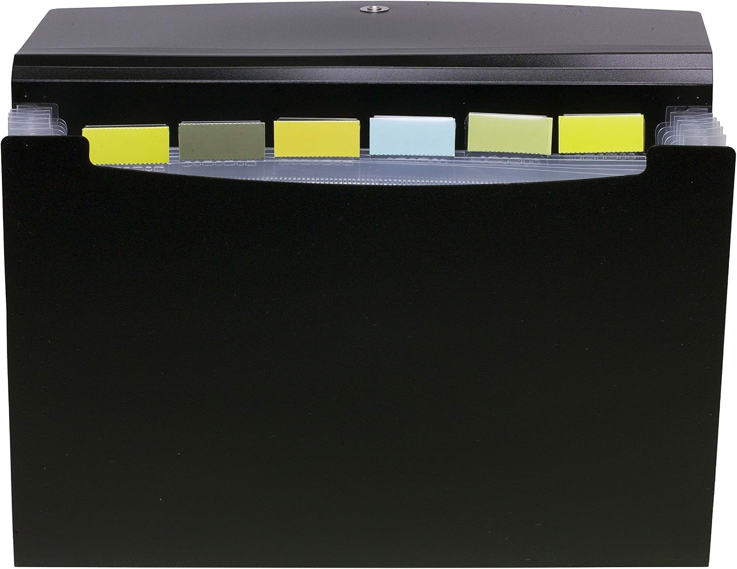 eco-eco A5 50% Recycled 7 Clear Pocket Black Cover Expanding File Receipt, Bills, Cards Organiser - Document Folder - Colour Index Tabs - Image 3