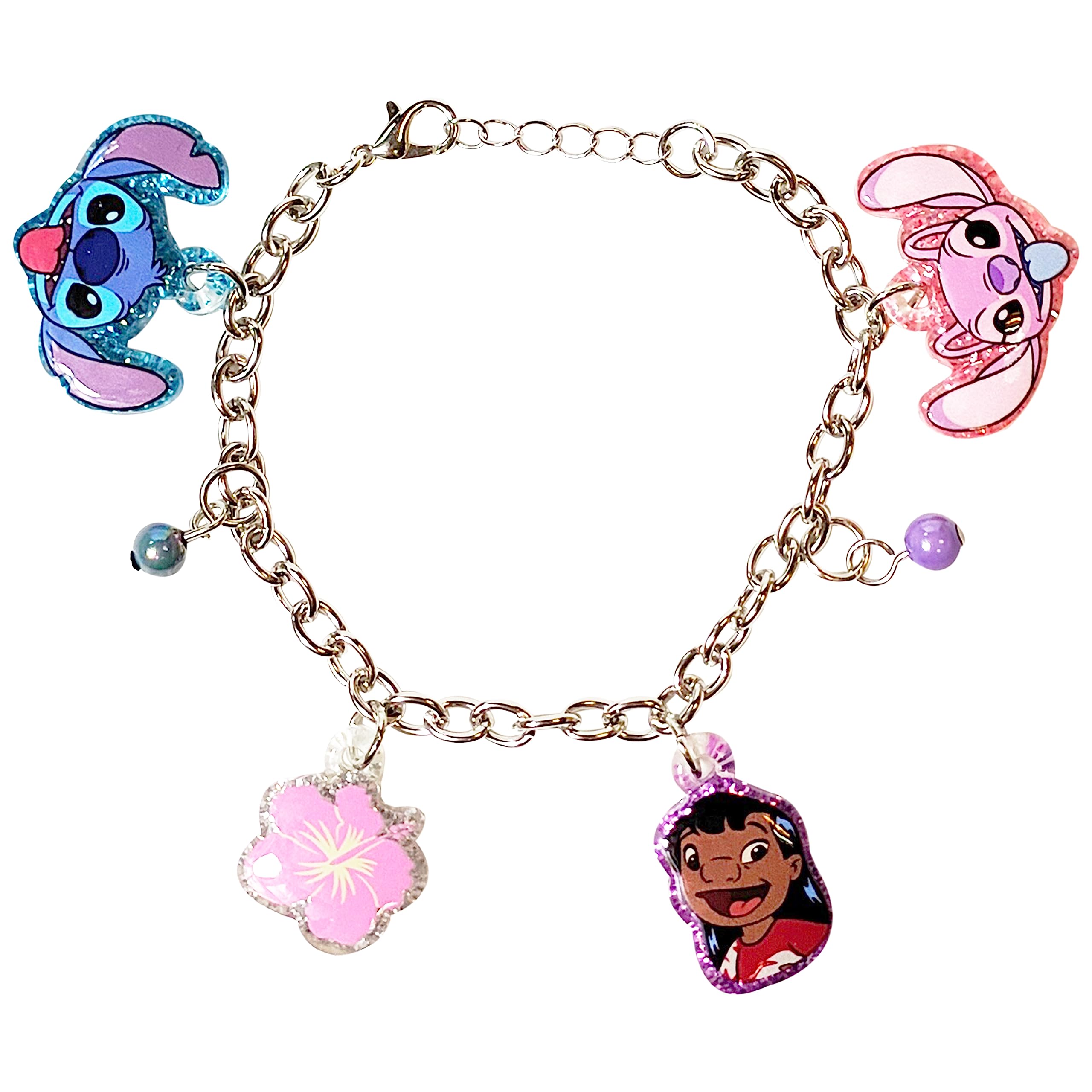 thumbnail image 2 of Lilo & Stitch Modular Italian Charm For 9mm Bracelets - Cute Rectangle Silver Stainless Steel Charm For Anniversary, Birthday, Or Valentine's Day Gift 2 of 6
