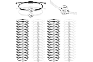 Nosiny 100 Pcs Volleyball Bracelets Adjustable Volleyball Charm Bracelet for Gift Volleyball Party Favor Gifts for Women Female Sport Team Players