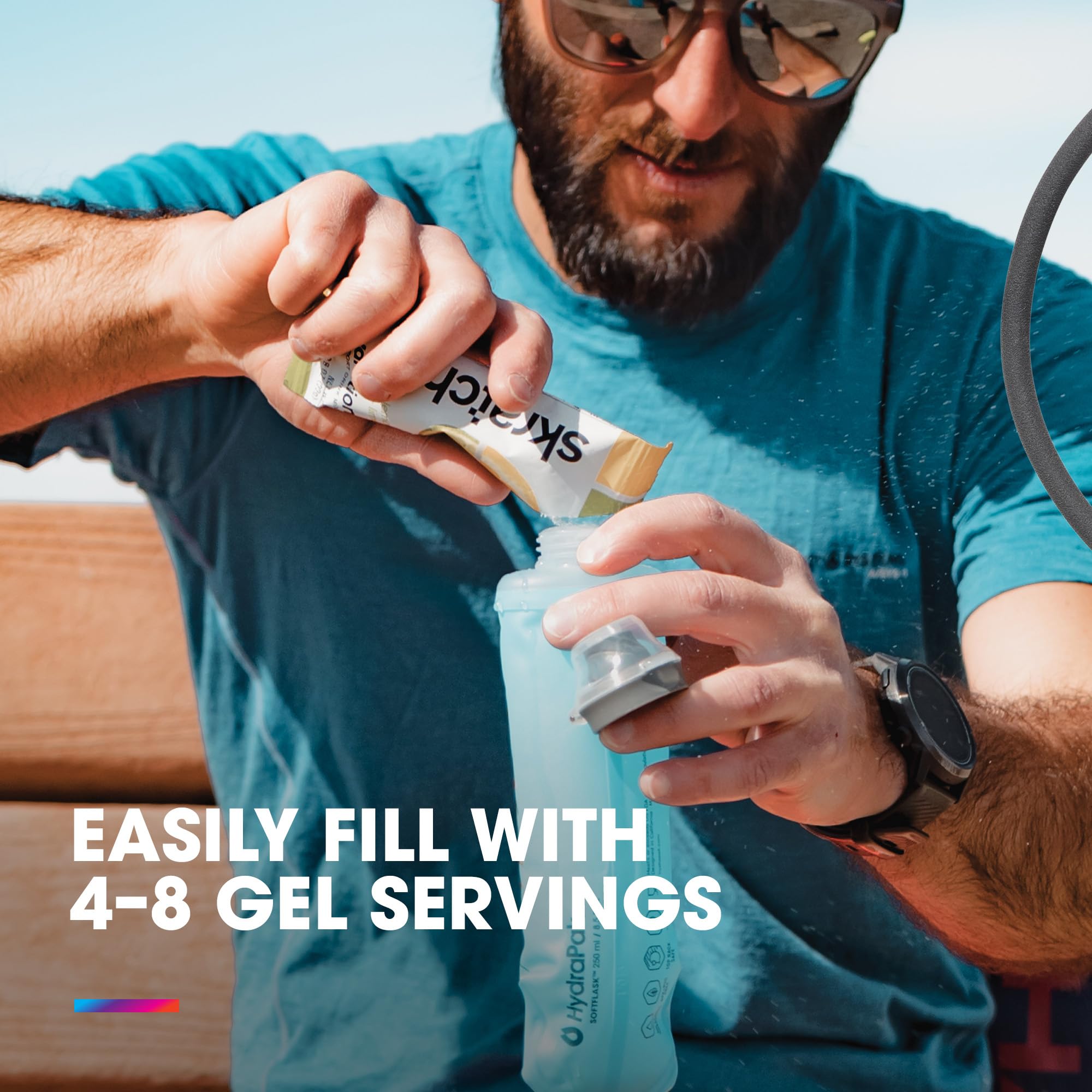 HydraPak SoftFlask - Collapsible Nutrition Flask (150ml or 250ml) - BPA Free, Easy Open Cap, Foldable, Lightweight