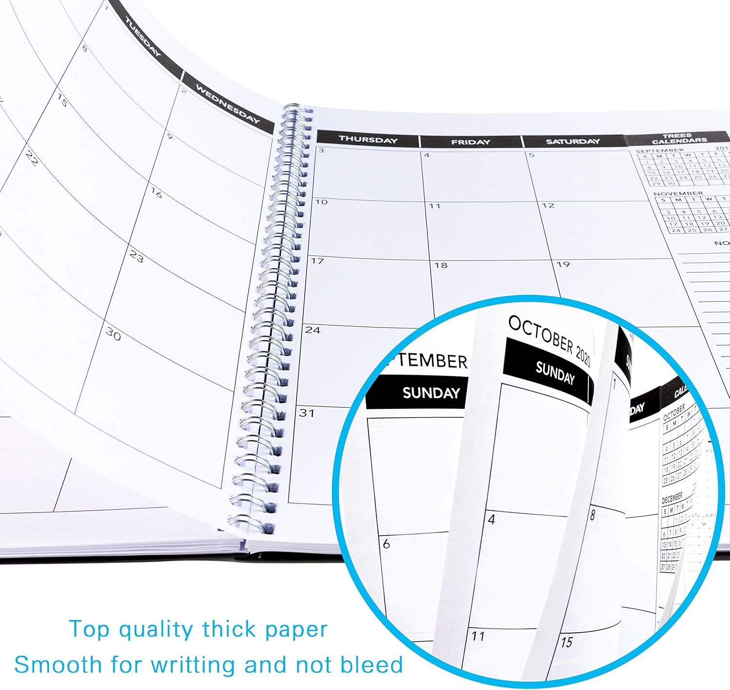 Office Planner Jan 2021- Dec 2022 Monthly Calendar Planner -9’’×11’’ Time Management Personal Planner Hard PVC Cover with Spiral Bound : Office Products