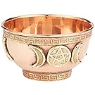 Triple Moon Pentacle Copper Incense Burner 3"