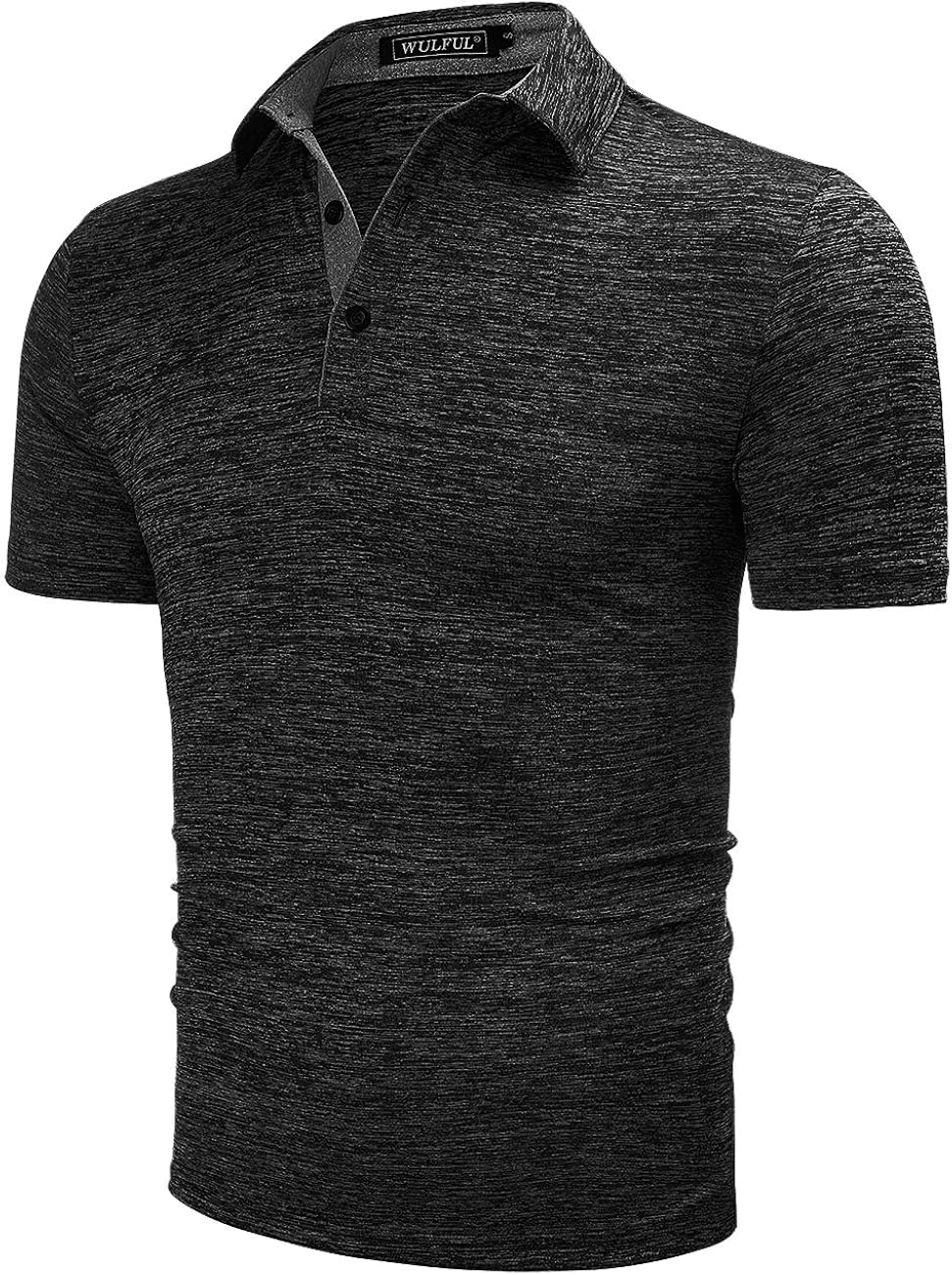 WULFUL Men’s Polo Shirt Short Sleeve Quick Dry Golf Shirt Athletic T-Shirts: Clothing