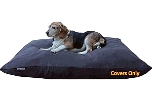 Dogbed4less Do It Yourself DIY Pet Bed Pillow Duvet Suede Cover + Waterproof Internal case for Dog/Cat at Large 48"X29" Espresso Color - Covers only