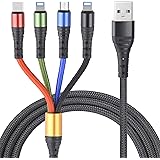Multi USB Fast Charging Cable，Arsiperd 4 in 1 3A Charger Cord Connector with Dual Phone/Type C/Micro USB Universal Port Adapt