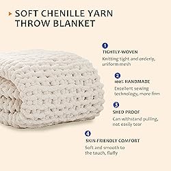 L'AGRATY Chunky Knit Blanket - Soft Chunky Throw
