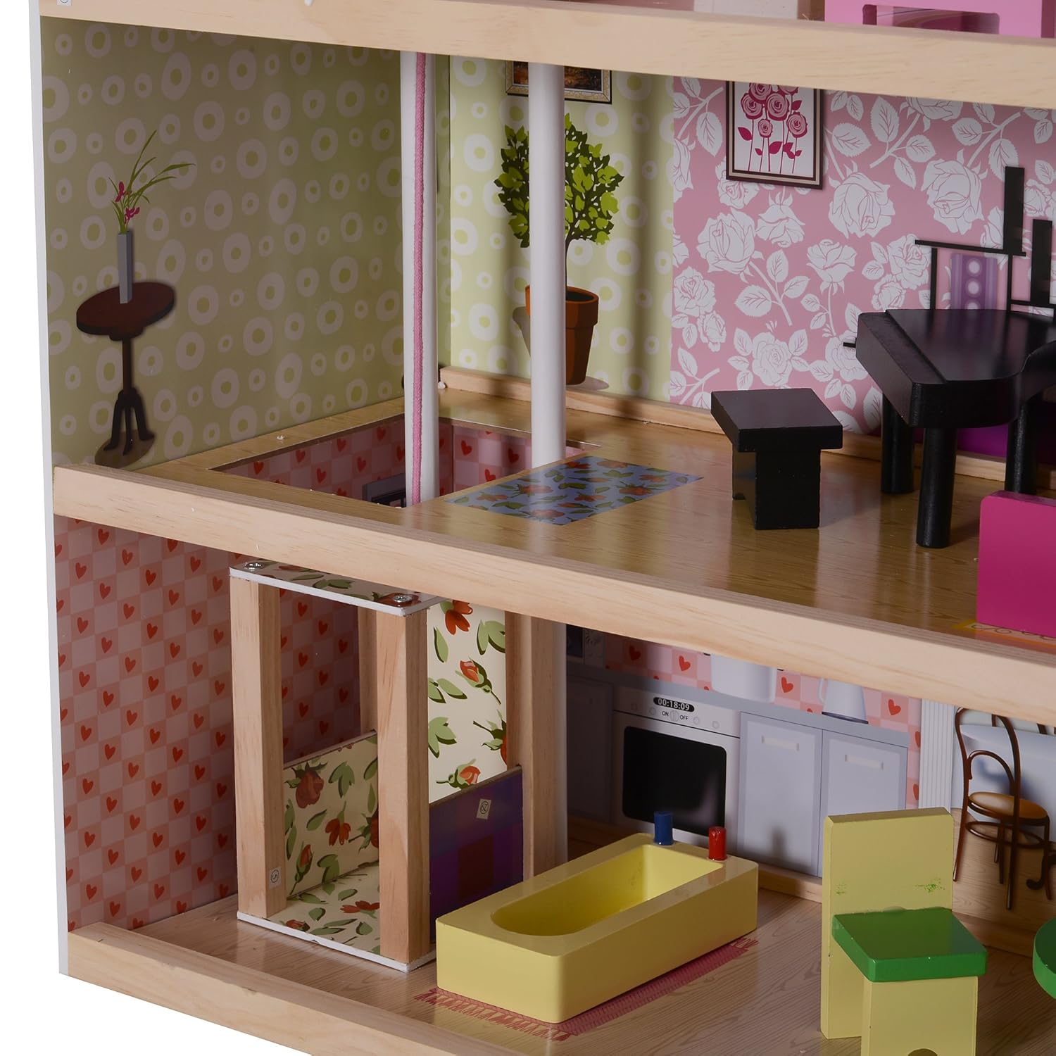 Homcom Casa De Mu ntilde ecas Con 13pcs Muebles Mobiliario Casita Mu