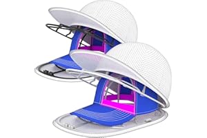 YEENOR Hat Washer Cage for Washing Machine - Baseball Cap Cleaner Rack, Ball Cap Washing, Dishwasher Safe, Perfect for Cleaning and Protecting Hats in Dishwasher (White and Black 2 Pack with Bags)