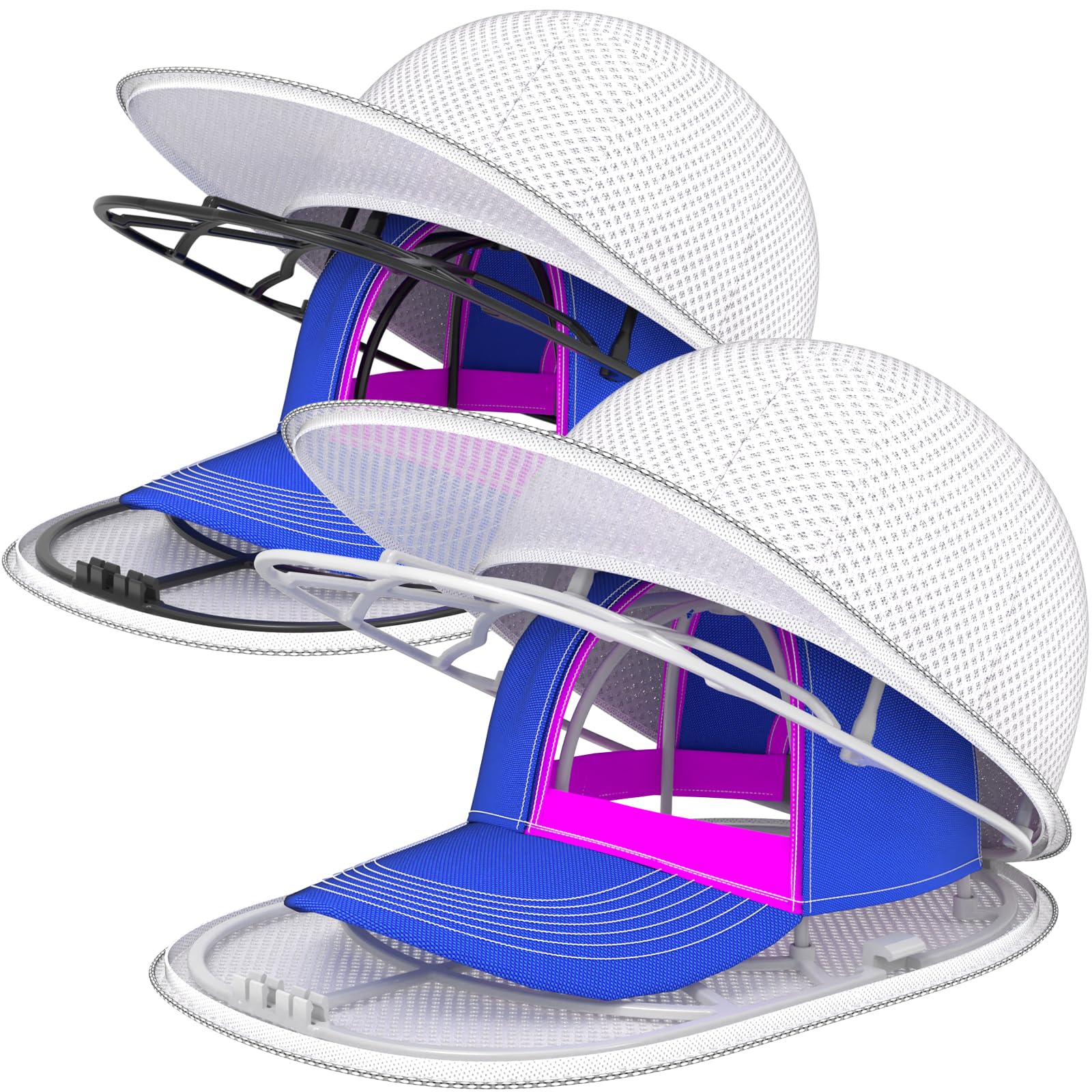 Photo 1 of YEENOR Hat Washer Cage for Washing Machine - Baseball Cap Cleaner Rack, Ball Cap Washing, Dishwasher Safe, Perfect for Cleaning and Protecting Hats in Dishwasher (White and Black 2 Pack with Bags)