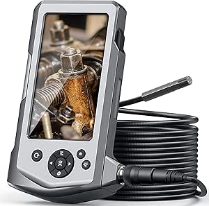 Teslong Industrial Endoscope Camera, 0.21" Waterproof Borescope Inspection Camera with Upgraded 4.5" IPS Monitor, 9.8ft Gooseneck Snake Camera with LED Lights-32GB MicroSD Card-2500mAh Battery-ToolBox