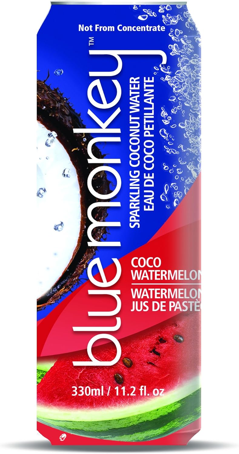 BLUE MONKEY Sparkling Coconut Water Watermelon, 12 Count Amazon.ca