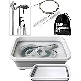 CPAP Cleaning Kit for CPAP Hose and Mask for CPAP Hanger with Brush and Collapsible Wash Basin Bucket Tub - Essential Care Ki