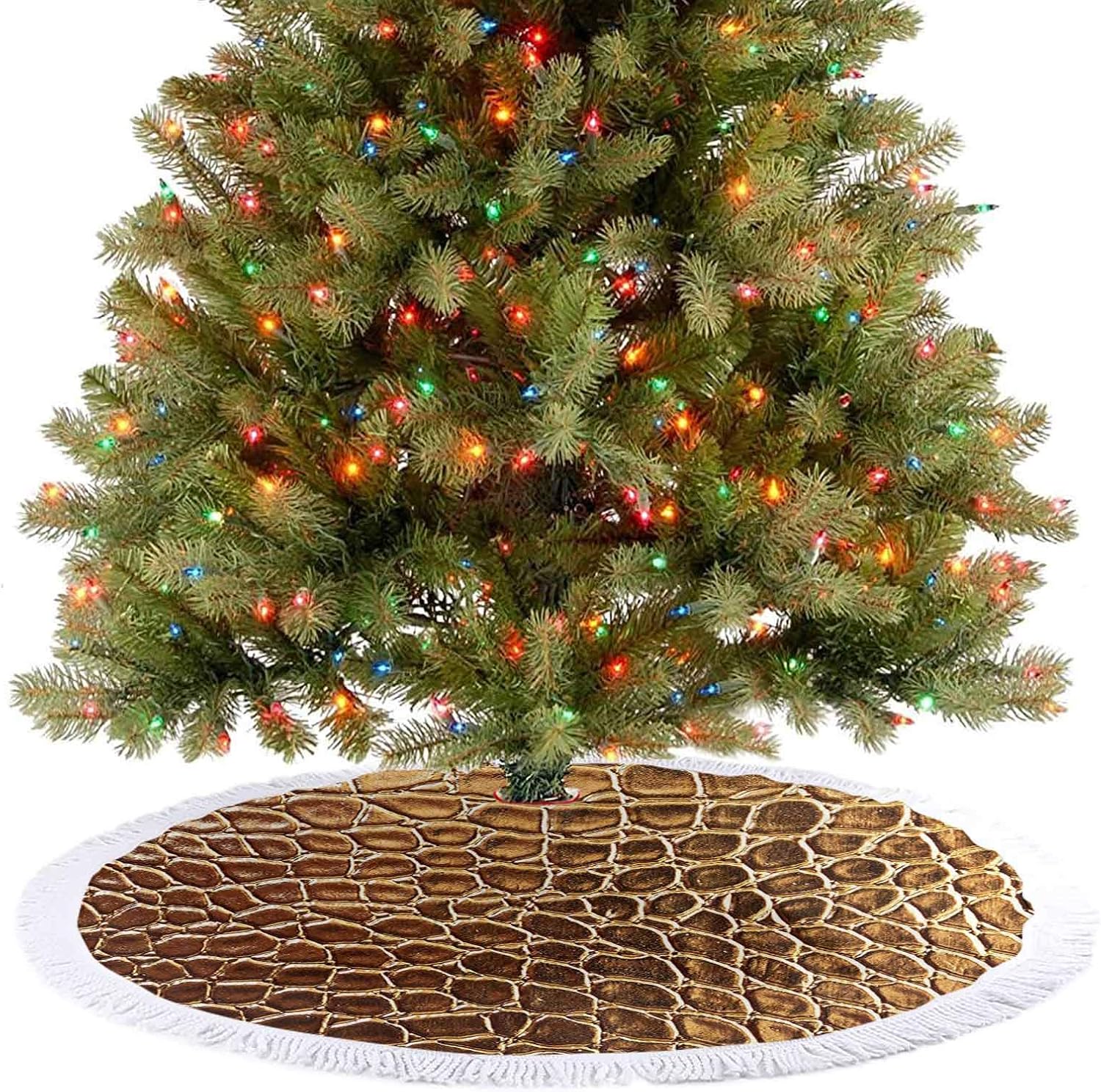 Adorise Christmas Tree Skirt Tint Golden