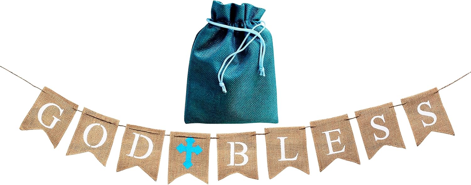 Amazon Com God Bless Baptism Banner Holy Communion Party