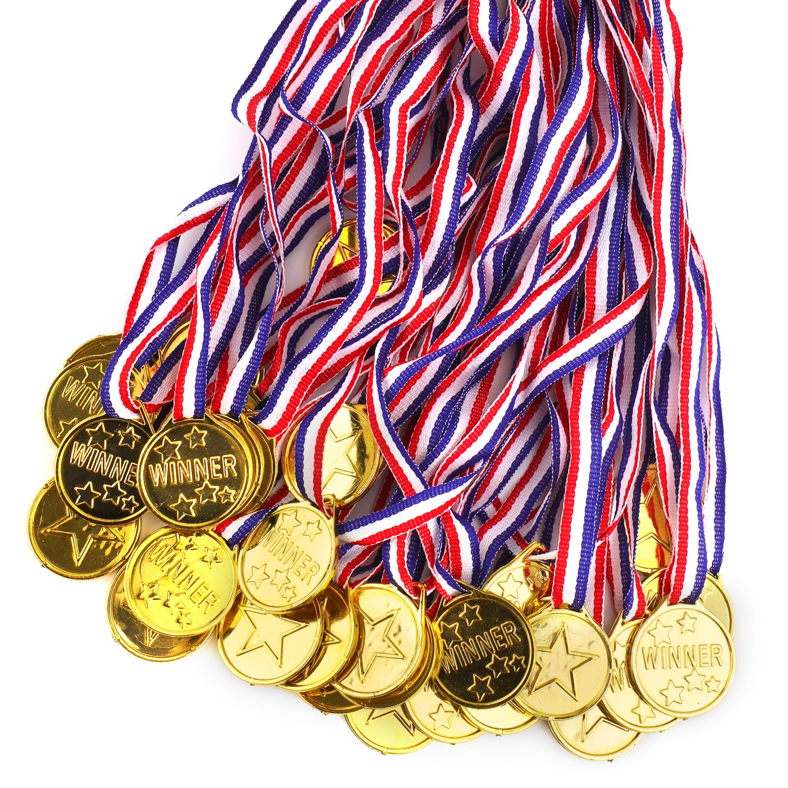 Photo 1 of 30 Pcs Gold Medals for Kids, Gold Plastic Winner Award Medals Golden Medal Prizes for Children Sports Competitions Game Party Gift