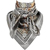 GERINLY 35 Inch Wild Rag Cowboy Scarves for Men, Large Rancher Neckerchief Silk Feel, Oversize Western Bandana