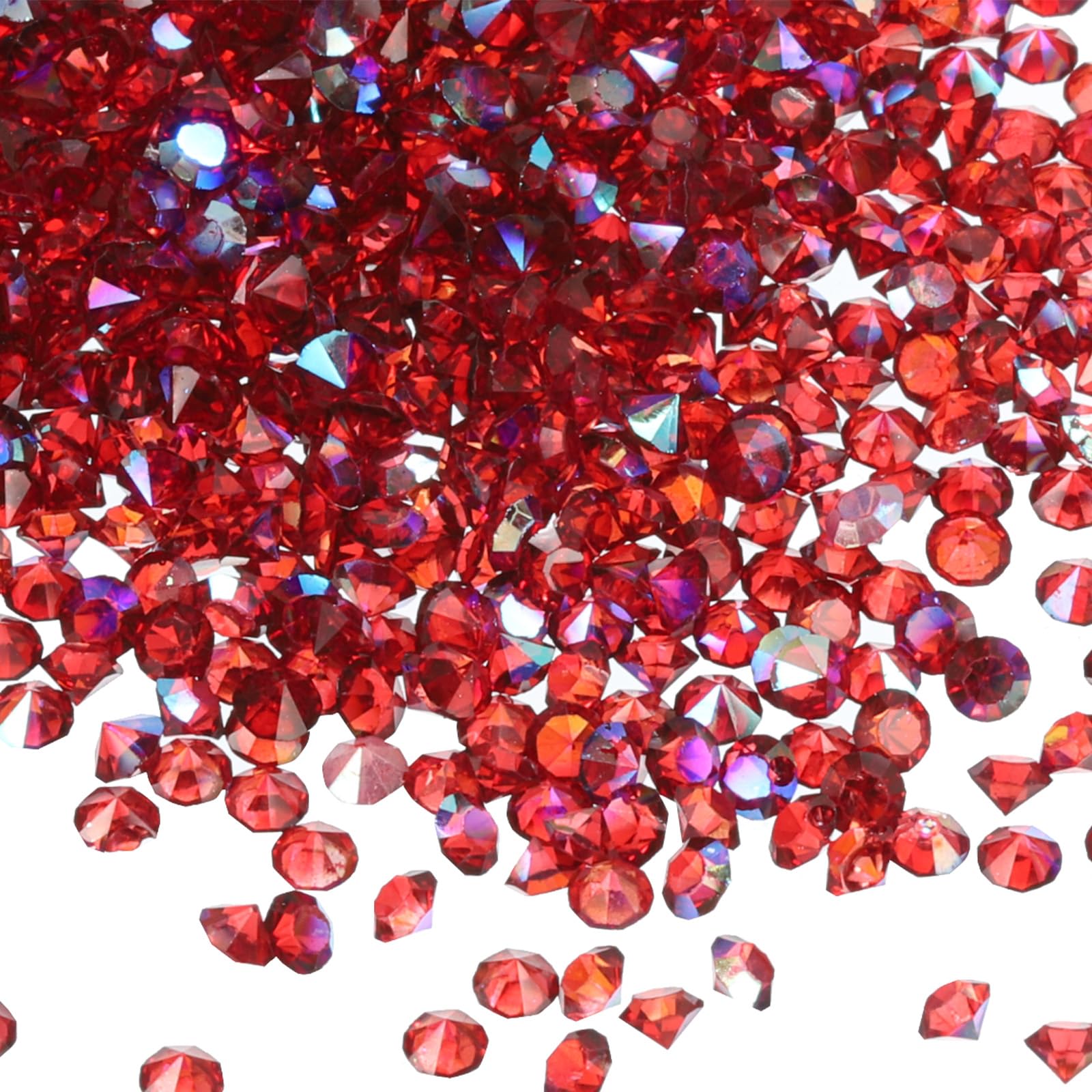 M METERXITY 14000 Pack Wedding Table Scatter Confetti Crystals Acrylic Diamond Vase Filler Gems Apply to Table/Centerpiece/Decor/Bridal (3mm Dark Red AB)