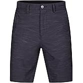 Brickline Mens Shorts for Men, Hybrid Casual Golf Dress Flat Front Quick Dry Stretch Board Shorts, Lightweight Chino Short Black - 33