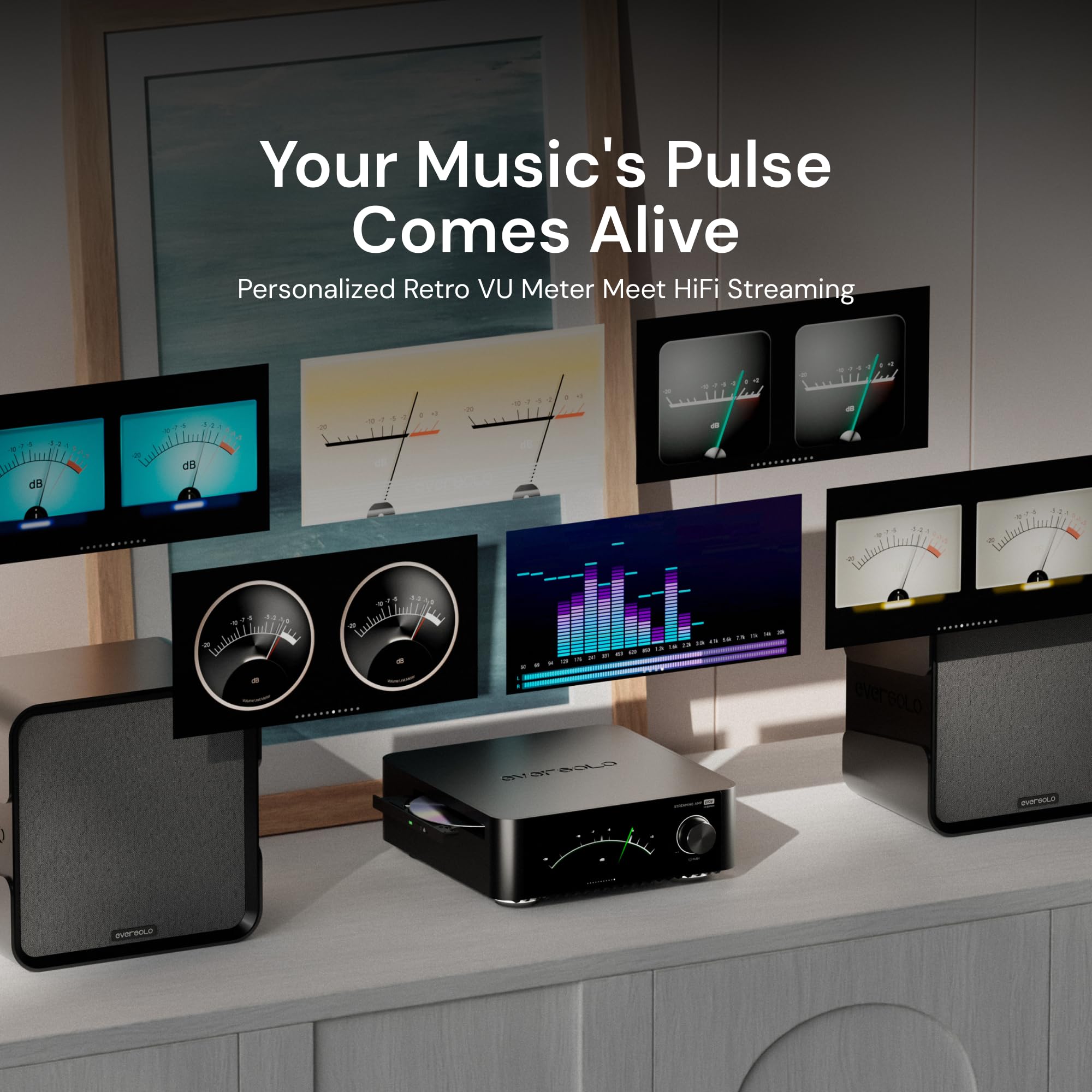 EVERSOLO Play | Music Streamer with DAC & Amplifier 60W×2ch(8Ω) / 110W×2ch(4Ω) | 5.5