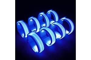 KIRALUMI 8 PCS LED Glow Bracelets, Light Up Wristbands - Halloween Glow in The Dark Party Bracelets Favors Supplies for Chris