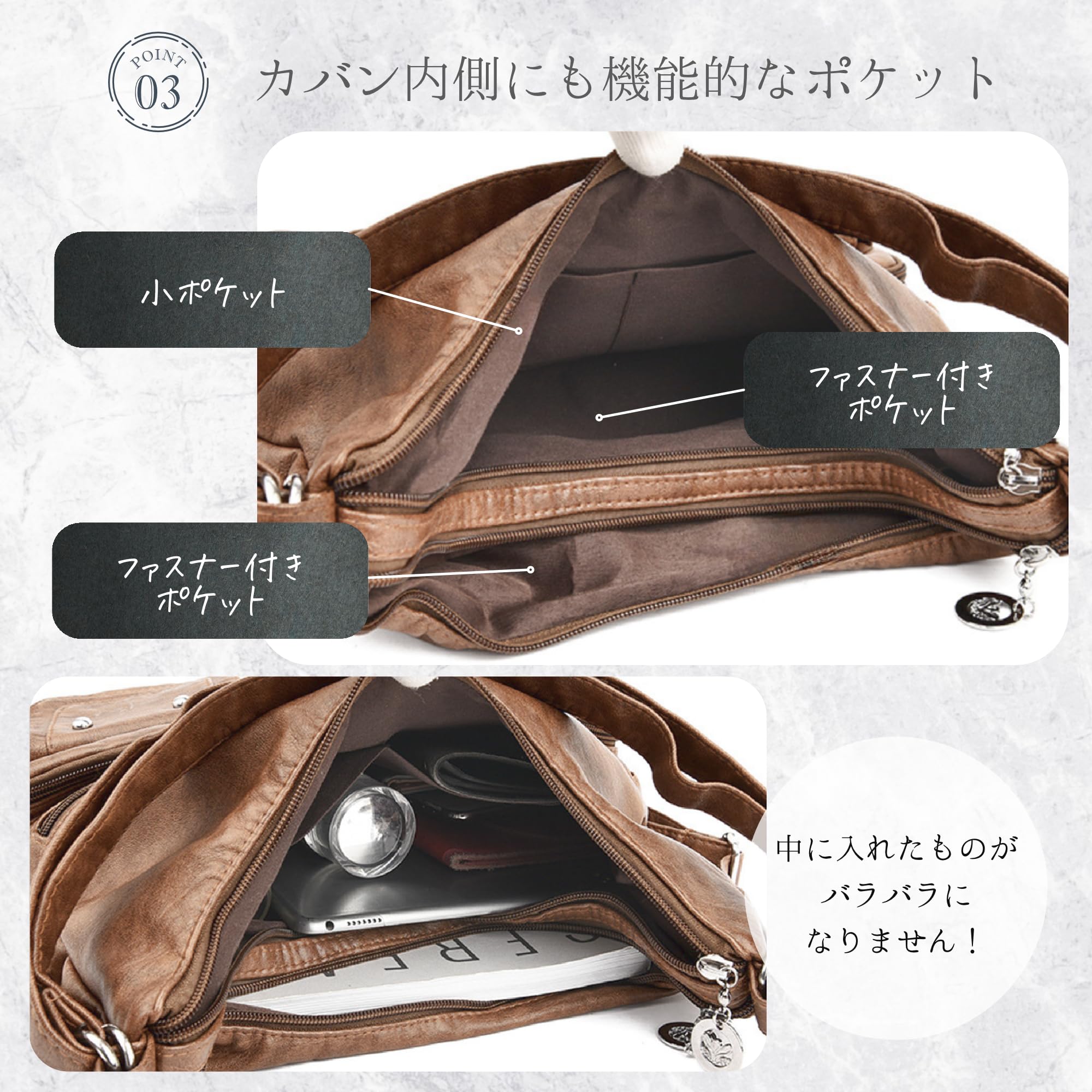 TochiKochi Women's Bag, Shoulder Bag, Crossbody Bag, Tote Bag, Canvas, Large Capacity, Lightweight, Handbag, Smaller, Casual Backpack, Braun