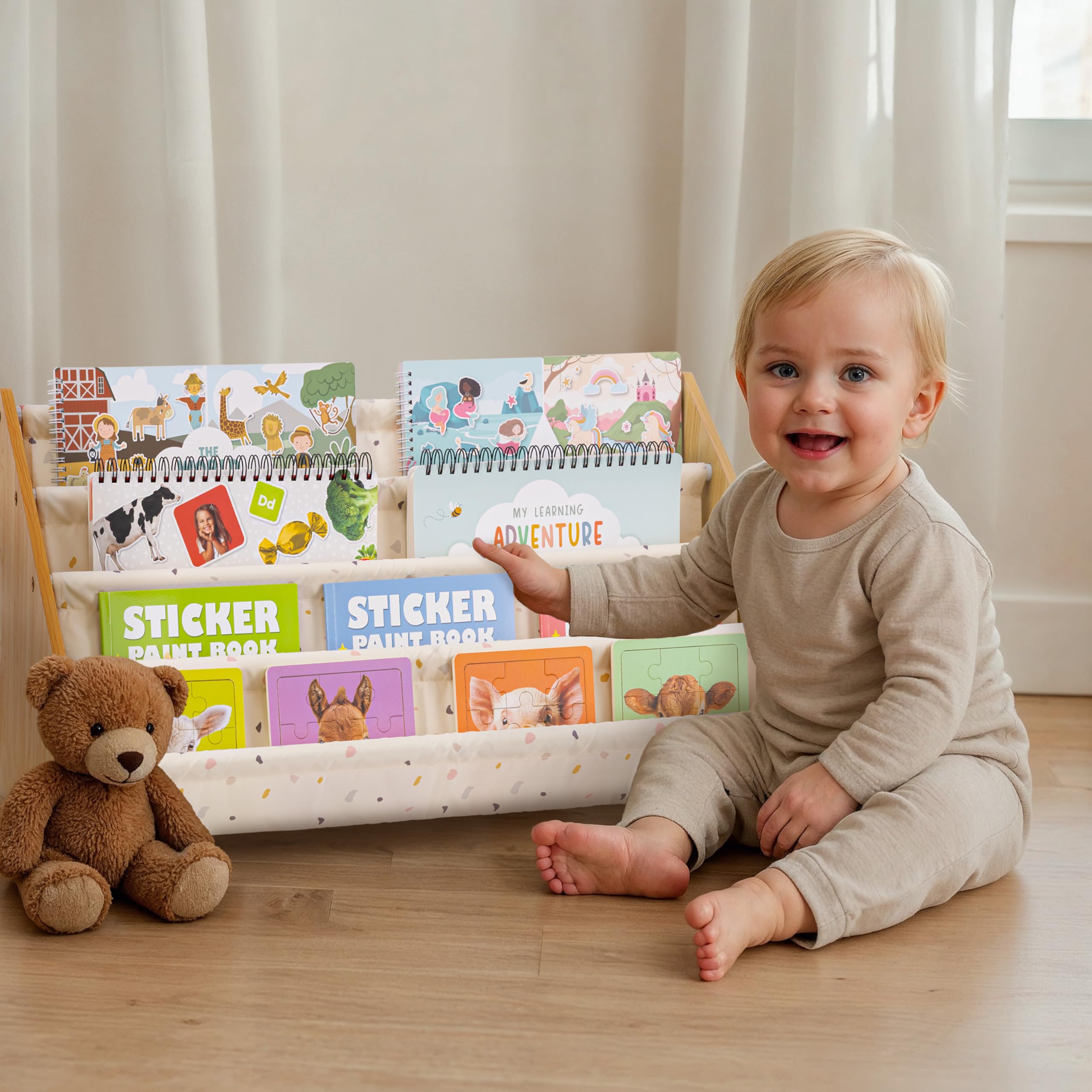 Photo 1 of ZICOTO Decorative Bookshelf for Kids - Beautiful Shelf to Display All Books - Perfect Nursery Organizer for Baby Girl or Boy's Montessori Bedroom or Toddler Play Room Decor