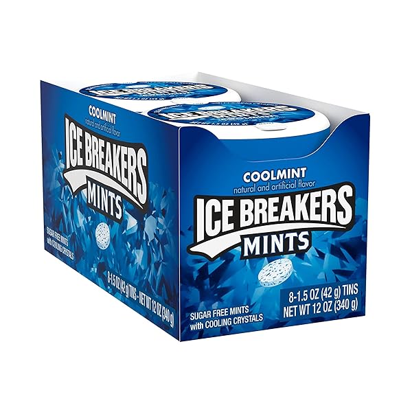 ICE BREAKERS COOLMINT SUGAR FREE MINTS TINS, 1.5 OZ (8 COUNT)