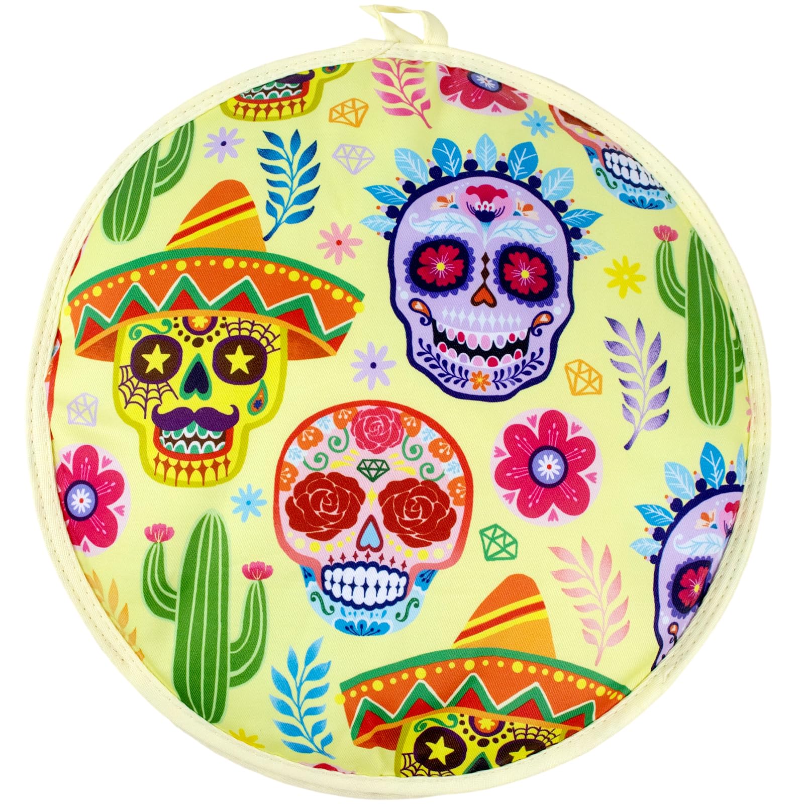 AUVCAS Tortilla Warmer Pouch 12 Inch Insulated & Microwaveable Fabric Tortilla Keeper Holder Keeps Warm for Corn Flour Taco Pizza Bread up to One Hour,Yellow