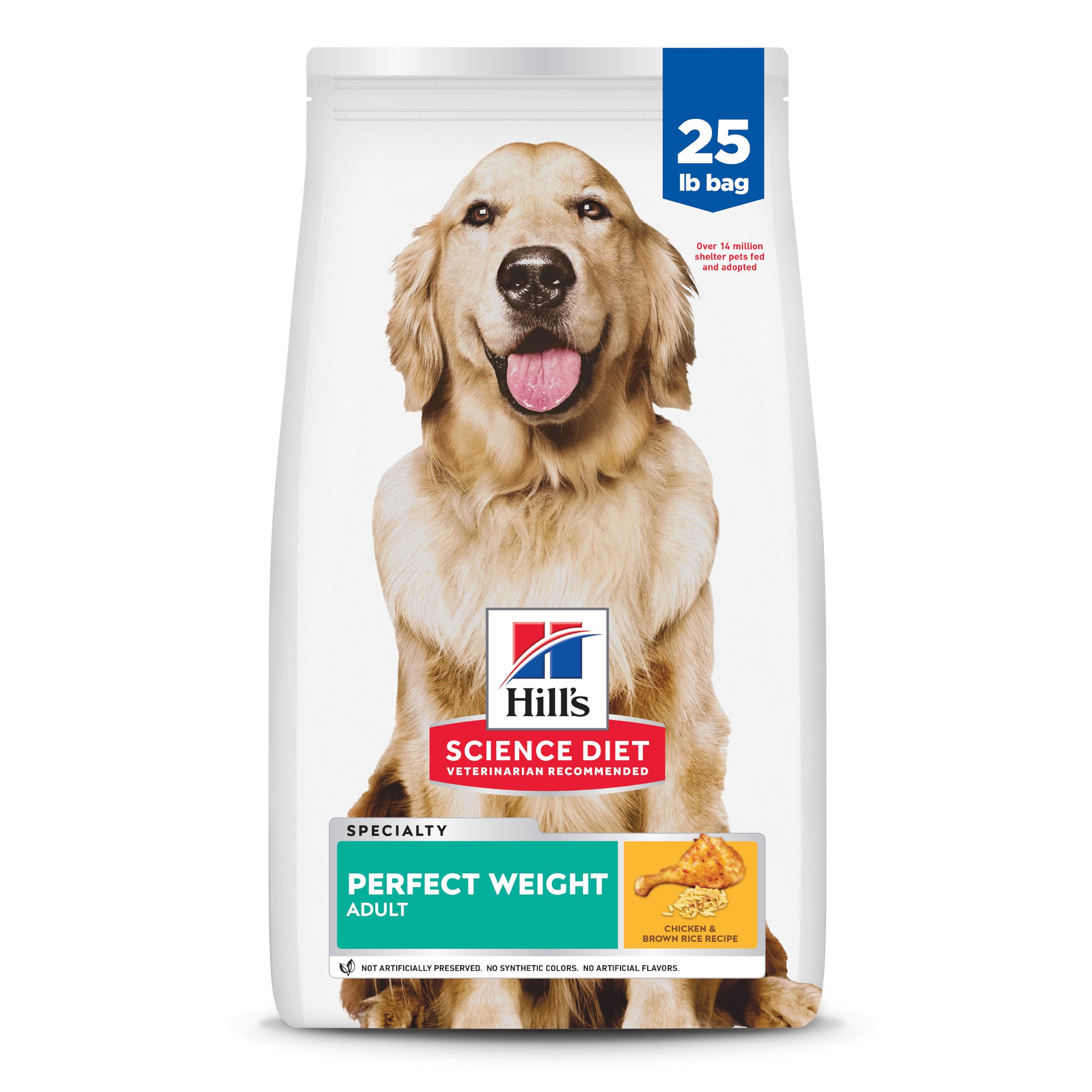 Hill's Science Diet Adult Perfect Weight Dry Dog Food, Chicken & Brown Rice, 25 lb. Bag Image