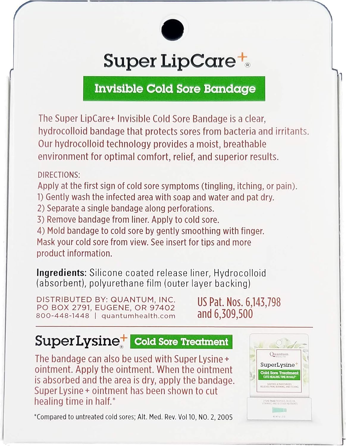 Quantum Health Super LipCare+ Invisible Cold Sore/Fever Blister Bandages - Soothes and Protects, Helps Prevent Contamination and Hide Sores, 12 Ct: Health & Personal Care