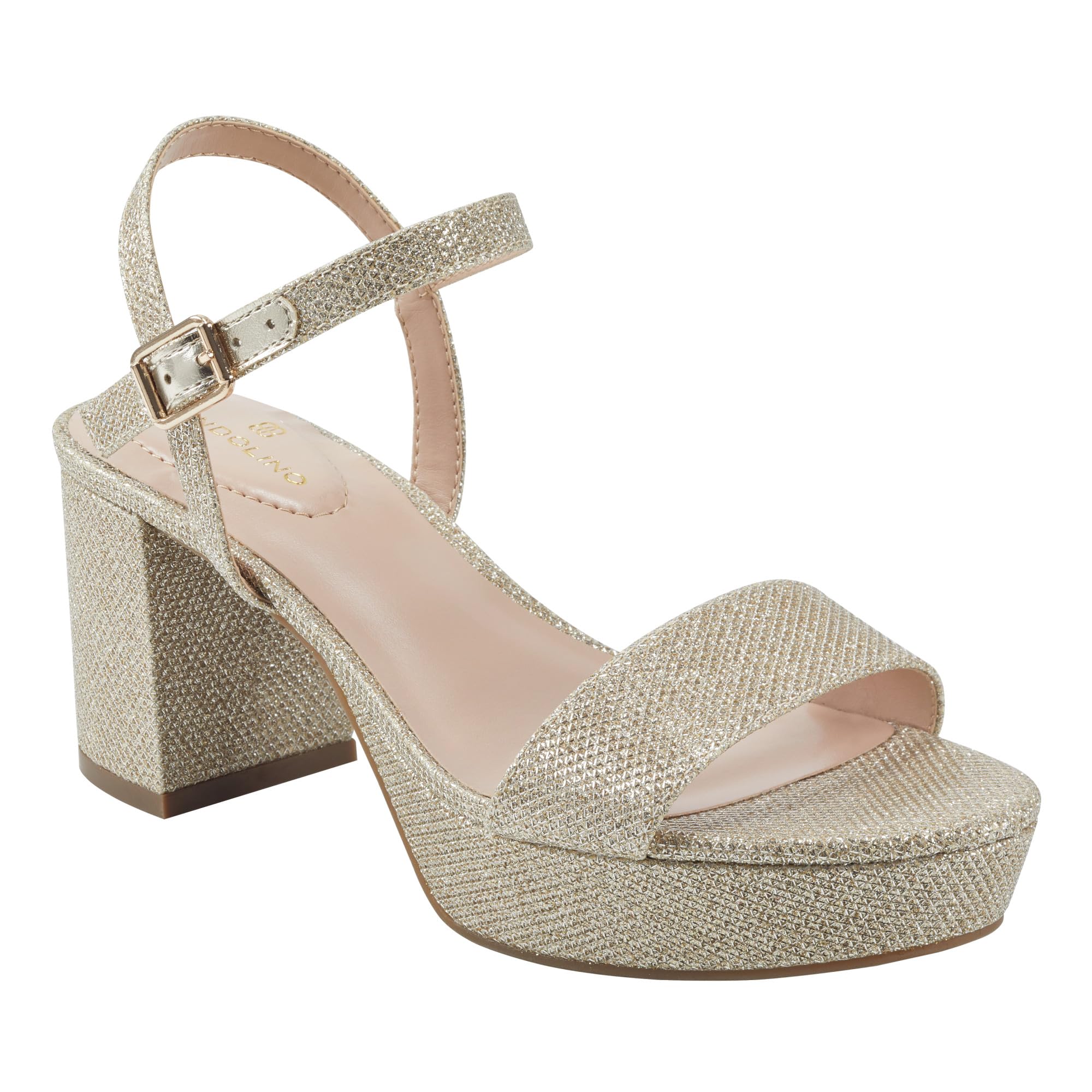 Bandolino Women’s Pennie Heeled Sandal, Gold Glam 710, 12