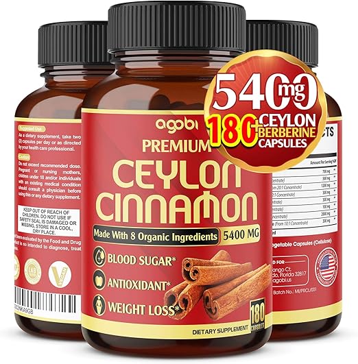 Premium Organic Ceylon Cinnamon + Berberine Capsules