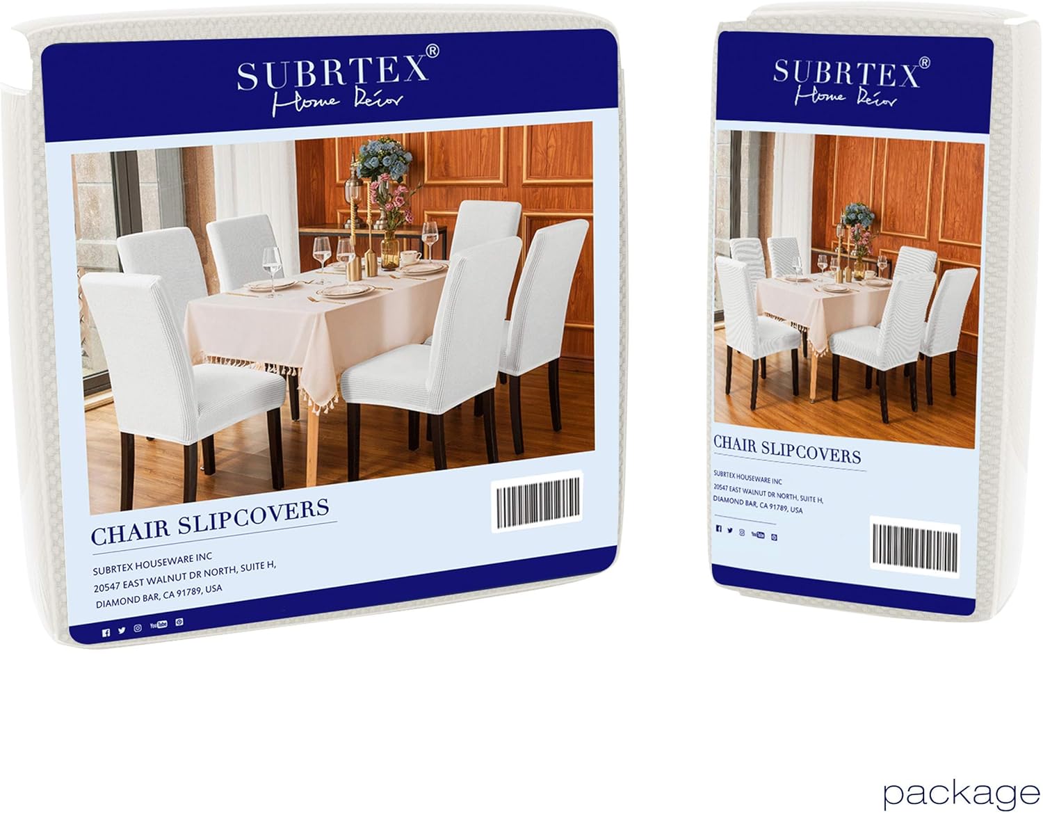 subrtex Dining Room Chair Slipcovers Jacquard Parsons Chair Covers Sets Stretch Chair Furniture Protector Covers Removable Washable Chair Seat Slipcovers for Restaurant Hotel Ceremony(4, Creme): Home & Kitchen