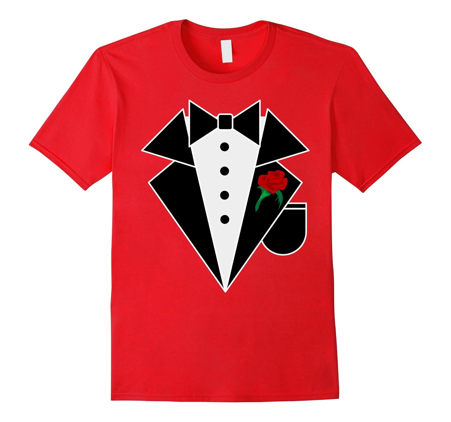 Black And White Bow Tie Tuxedo Shirt - Faux Tux Novelty Tee-ANZ