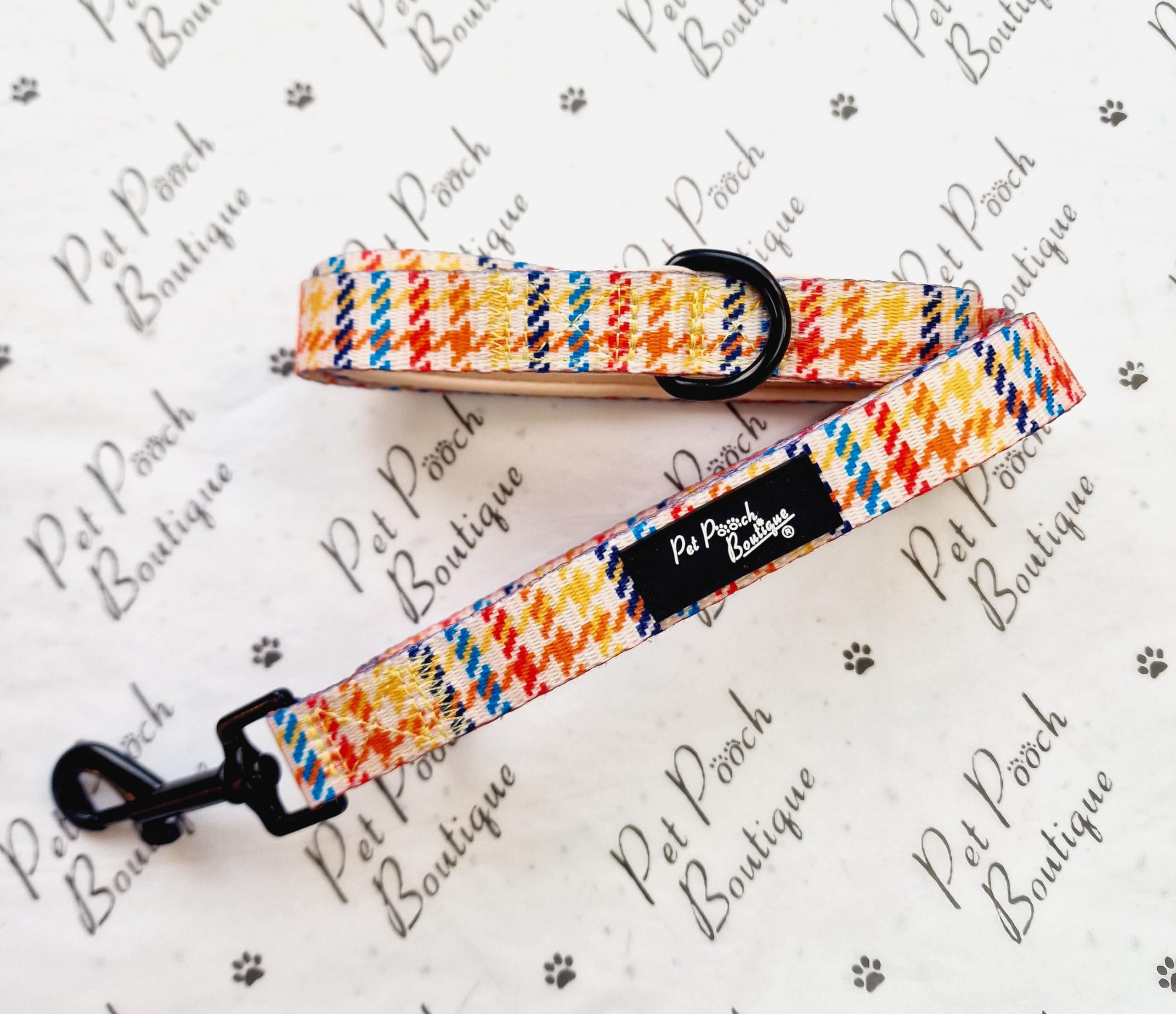 LIONHEART HOUNDSTOOTH DOG LEAD - REVERSIBLE