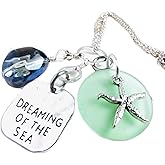 Rear View Mirror Charm, Sea Glass and Starfish Car Charm, Beach Quote, Mother's Day Gifts for Mom