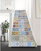 FLFK 3D Stair Tile Stickers Mural Vinyl Kitchen Bathroom Decal 39.3" x 7" 13pcs view 4