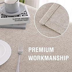 H.VERSAILTEX Linen Textured Tablecloth Round 60