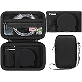 BOVKE Hard Case + Silicone Cover for Canon PowerShot SX740 SX730 Digital Camera, Shockproof EVA Storage Bag with Soft Silicon
